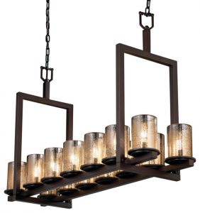 Fusion Dakota Bridge Chandelier Short, Cylinder With Flat Rim .