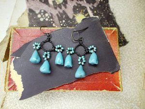 Rustic Assemblage Earrings Short Chandeliers Handmade Bead .