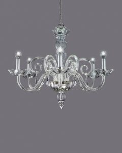 122 / CH 6 / silver leaf / contemporary crystal chandelier with .