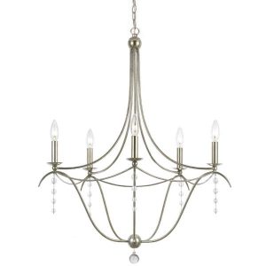 5-Light Antique Silver Chandelier 435-SA - The Home Dep