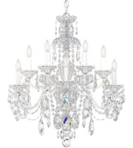 Schonbek 3601-40S Sterling 12 Light 29 inch Silver Chandelier .