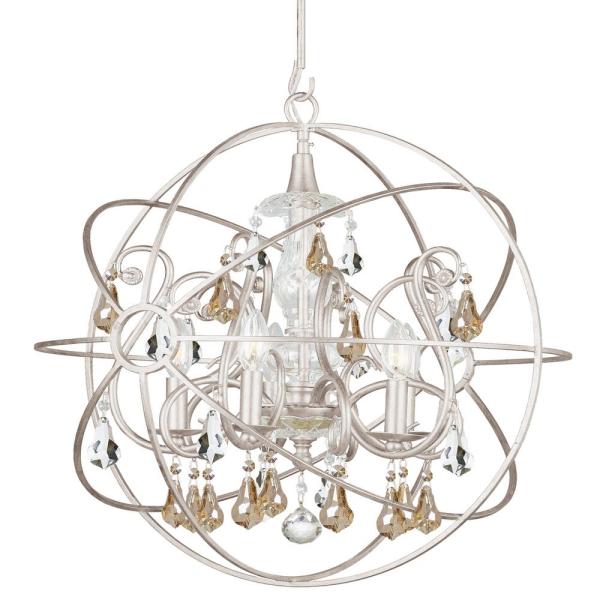 Crystorama 5-Light Olde Silver Chandelier 9026-OS-GS-MWP - The .