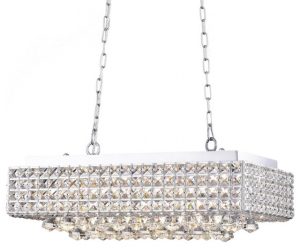 Elba 8-Light Crystal Shinny Silver Chandelier - Contemporary .