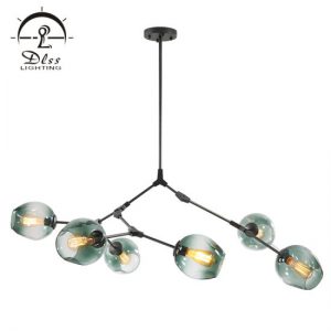 China Creative Simple Glass Ball Chandelier for Dining Room .