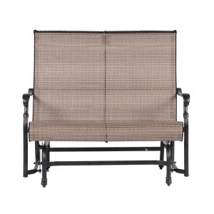 Shop South Ponto Cast Aluminum Sling Fabric Double Glider Bench .