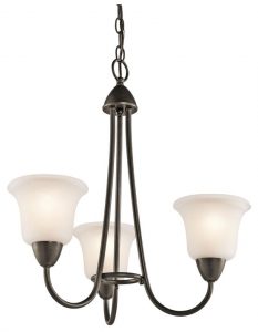 Kichler 42883OZ Nicholson 3-lamp Small Olde Bronze Chandelier .