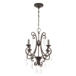 Hampton Bay 4-Light Oil Rubbed Bronze Crystal Small Chandelier .