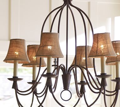 Mini Burlap Chandelier Shade, Set of 3 #potterybarn. This is .