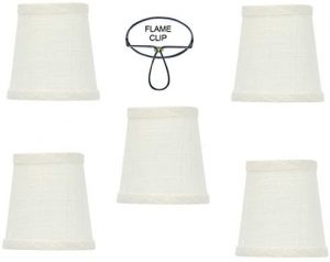 Upgradelights White Linen 4 Inch Mini Clip On Chandelier Lamp .