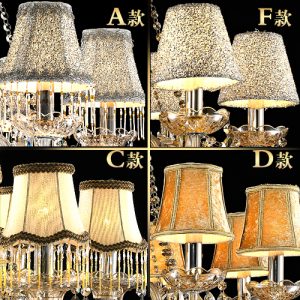 Buy Fabric small european crystal chandelier candle lamp shade .