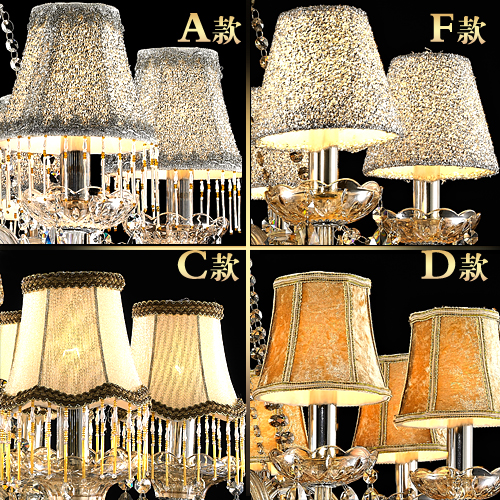 Buy Fabric small european crystal chandelier candle lamp shade .