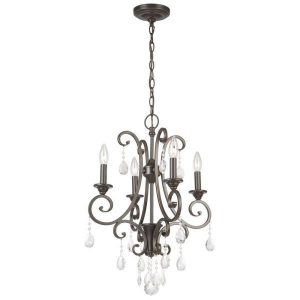 Hampton Bay 4-Light Oil Rubbed Bronze Crystal Small Chandelier .