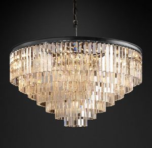 China 7 Layers Black Frame K9 Crystal Chandelier Restoration .