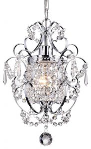 Amorette 1-Light Chrome Glam Lighting Mini Pendant Chandelier With .