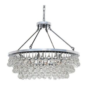 Shop Celeste Glass Drop Crystal Chandelier, Chrome, Small .