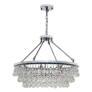 Shop Celeste Glass Drop Crystal Chandelier, Chrome, Small .