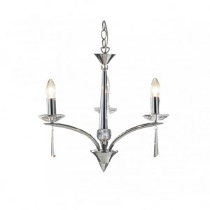 Height Adjustable Small Chrome & Crystal Chandeli