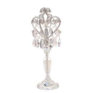 Tadpoles 20 in. White Diamond Chandelier Table Lamp ctlapl010 .