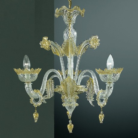 Casanova" small Murano chandelier with rings - Murano glass .