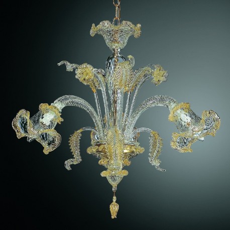 Canal Grande" small Murano glass chandelier - Murano glass chandelie