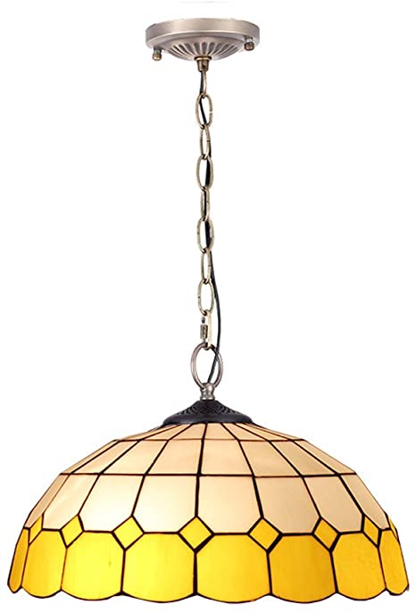 Tiffany Porch Yellow Glass Ceiling Pendant Light Small Living Room .