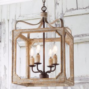 Rustic Farmhouse Chandeliers | Wood & Wrought Iron - Shades of Lig