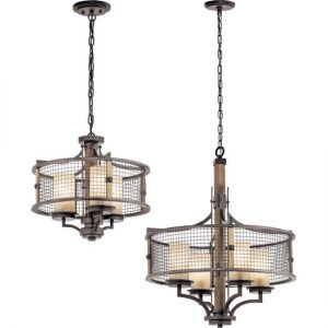 Kichler 43581AVI, 43582AVI Ahrendale Chandeliers - Small Rustic .