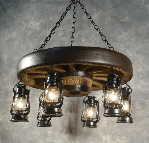 Cast Horn Designs Small Wagon Wheel Chandelier with Rustic .