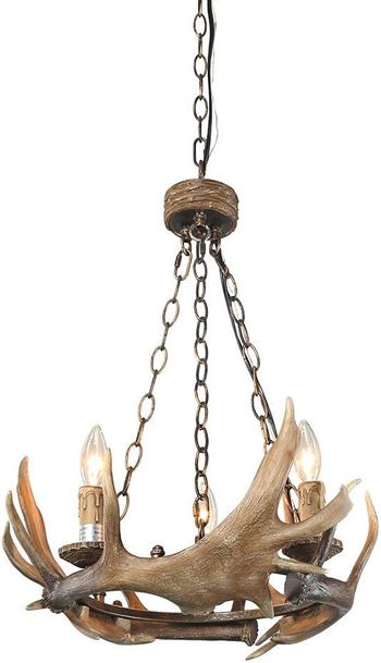 Log Barn A03433 3-Light Small Antler Chandelier - Small Rustic .