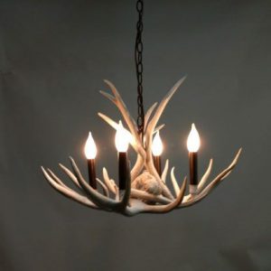 White Antler Chandelier - Small, 4 lights, Modern Small White .