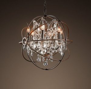 Foucault's Orb Clear Crystal Chandelier 21" | Restoration hardware .