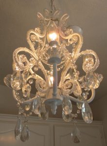 My Shabby Chic Chandelier | Shabby chic chandelier, Shabby chic .