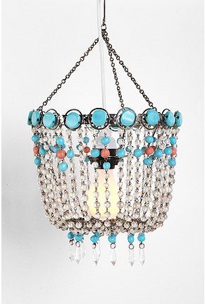 Really want a small chandelier, thought this was cute & different .