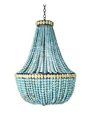 Turquoise Bead Chandelier [too cool; a small one would be perfect .