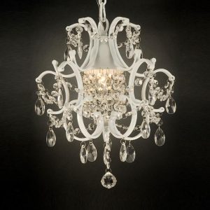 Shop Gallery Versailles 1-light White/ Crystal Mini Chandelier .