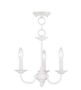 Livex 4153-03 Home Basics 3 Light 14 inch White Mini Chandelier .