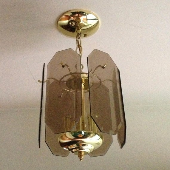 Vintage 1960's Smoked Glass Chandeliers. Two sizes. All | Et
