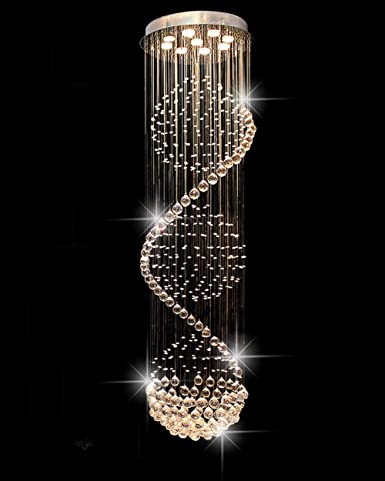 CRYSTOP Crystal Chandelier Modern Spectacular LED Spiral Sphere .