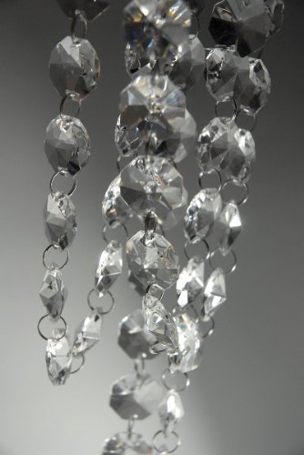 CrystalPlace 6ft Clear Sparkly Glass Beaded Chandelier Lamp Chain .