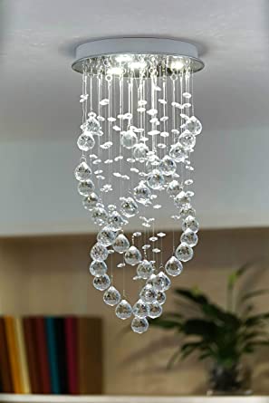 Fashionou Mini Crystal Light Raindrop Chandelier Ceiling Light .