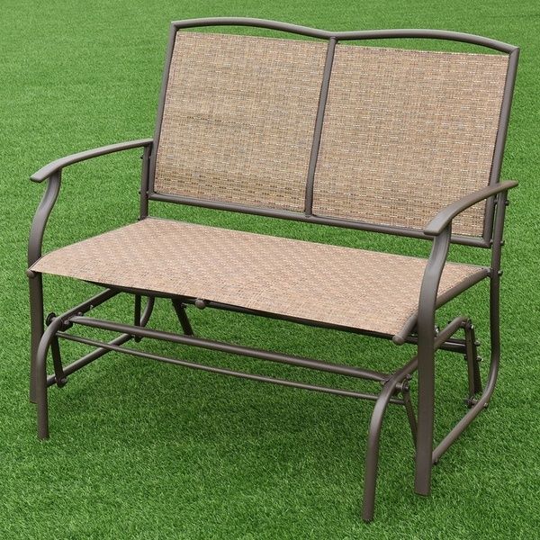 Patio Glider Rocking Bench Double 2 Person Chair Loveseat Armchair .