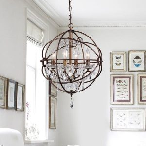 Shop Edwards Antique Bronze and Crystal 24-inch Sphere Chandelier .