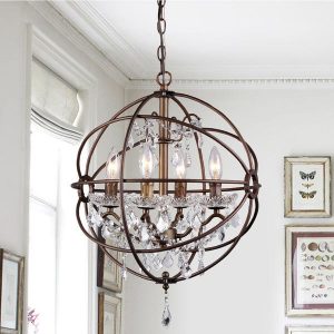 Shop Edwards Antique Bronze and Crystal 24-inch Sphere Chandelier .