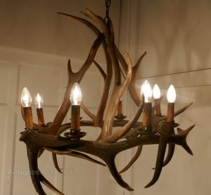 Antiques Atlas - 19th Century Black Forrest Stag Antler Chandeli