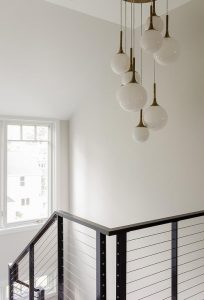 Staggered Staircase Chandelier - Contemporary - Entrance/foy