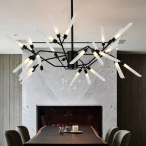 Black LED Multi Light Chandeliers 18/24/30 Light Stainless Steel .