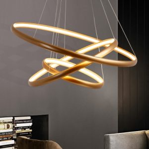 Modern Gold Chandelier Ultra Thin Multi Ring 20/50/100W Innertube .