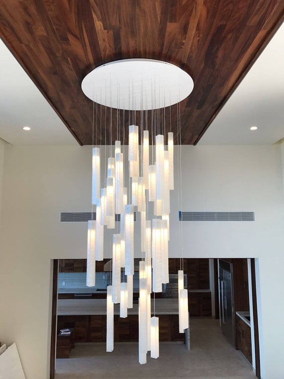 Modern foyer chandelier for entrayway or stairway lighting | Et