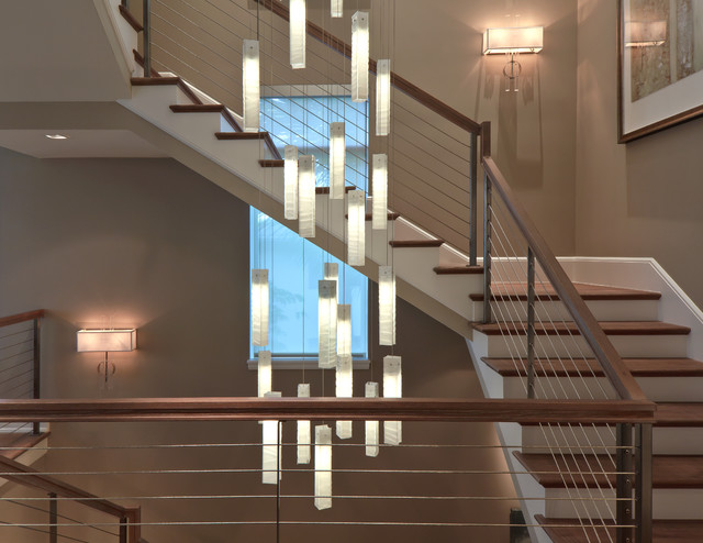 Tanzania Chandelier - Contemporary Living Room Stairwell Light .