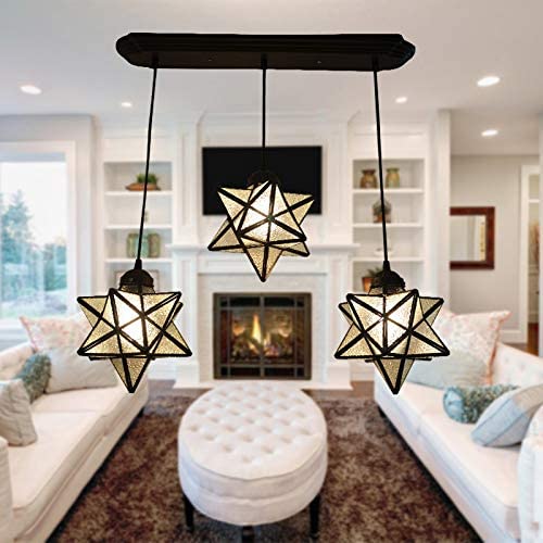Amazon.com: Chandelier Stained Glass Suspended Luminaire E27 110 .